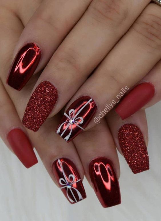 Top Red &amp; White Christmas Nail - Reny styles