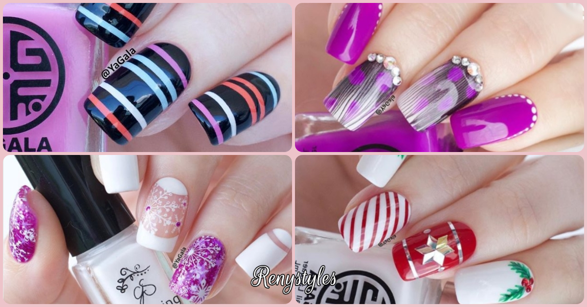 100 Stripes and Tape Nail Art Designs - Reny styles