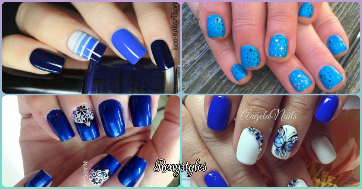 40 Beautiful blue Nail Art Designs - Reny styles