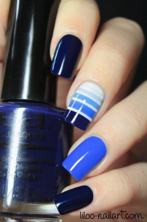 40 Beautiful blue Nail Art Designs - Reny styles