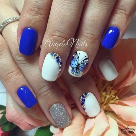 40 Beautiful Blue Nail Art Designs Reny Styles