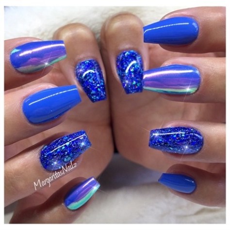 40 Beautiful blue Nail Art Designs - Reny styles