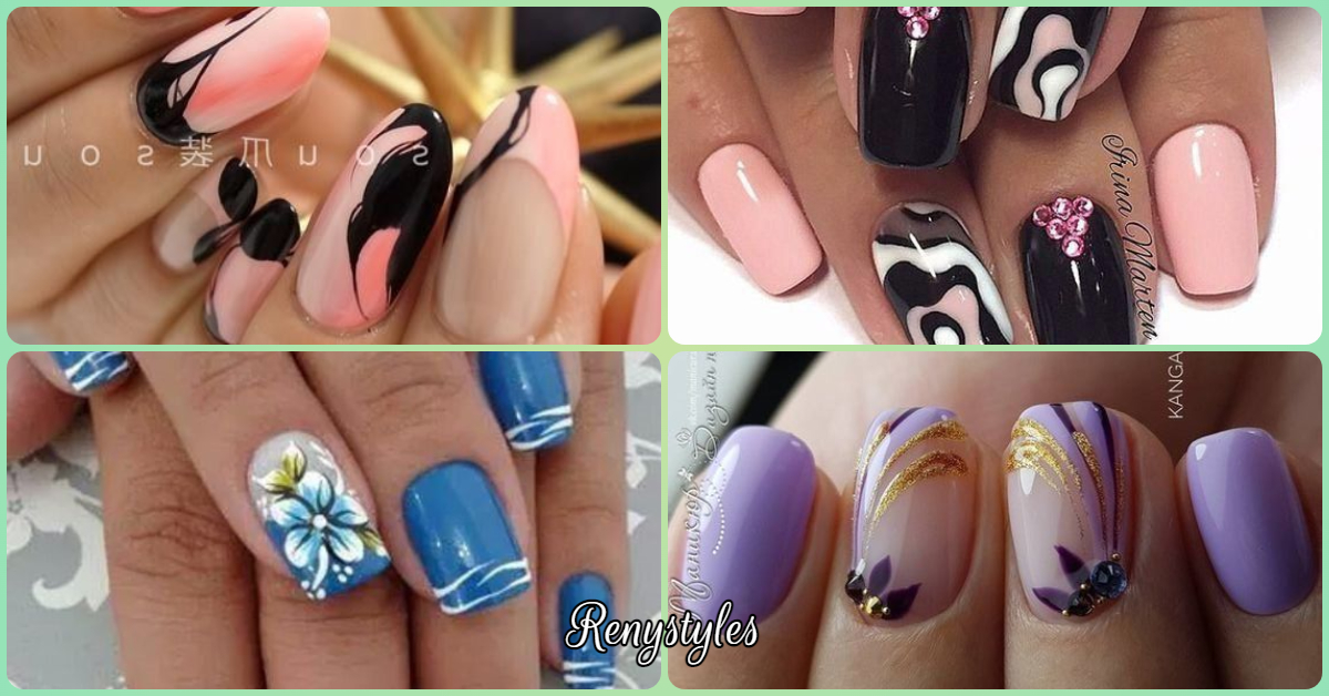 Smart & beautiful winding & water marble nails - Reny styles