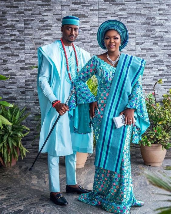 Latest aso-oke colors in South Africa and Nigerian wedding - Reny styles