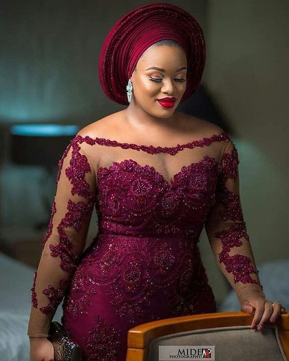Aso Ebi Lace Styles For plus size Dresses Images 2022