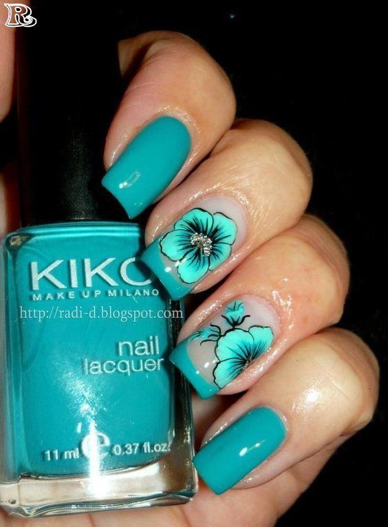 Hawaiian Flower Nail Art Designs - Reny styles