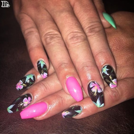 Hawaiian Flower Nail Art Designs - Reny styles