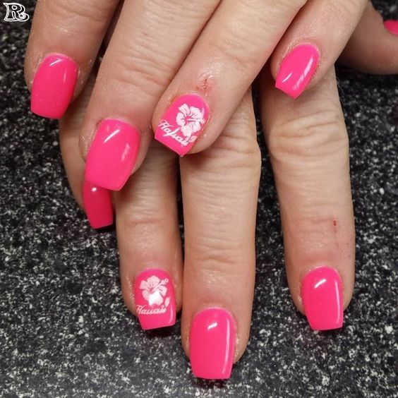 Hawaiian Flower Nail Art Designs - Reny styles