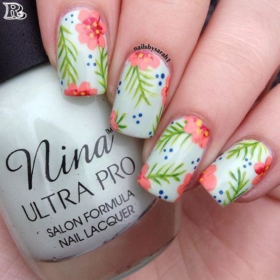 Hawaiian Flower Nail Art Designs - Reny styles