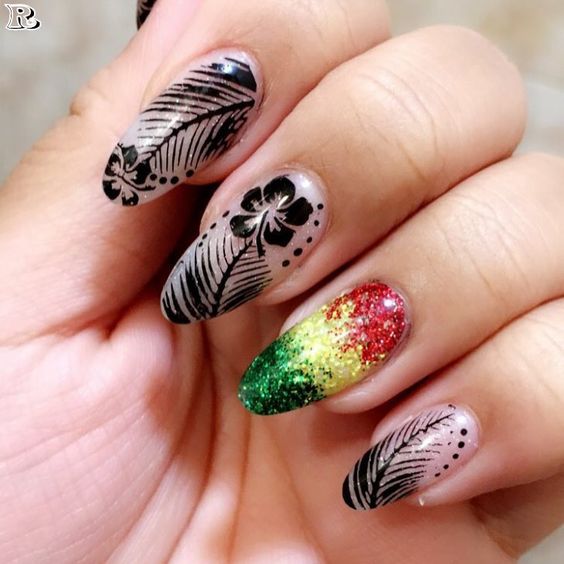 Hawaiian Flower Nail Art Designs - Reny styles