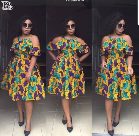 Elegant African Ankara Ruffle Dresses - Reny styles