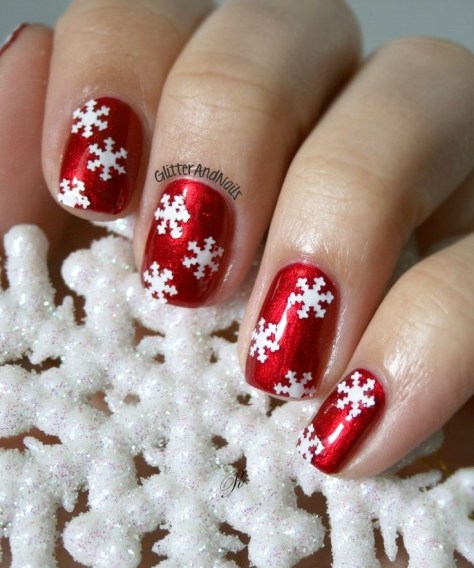 Newest 40 Snowflake Nail Designs Ideas - Reny styles