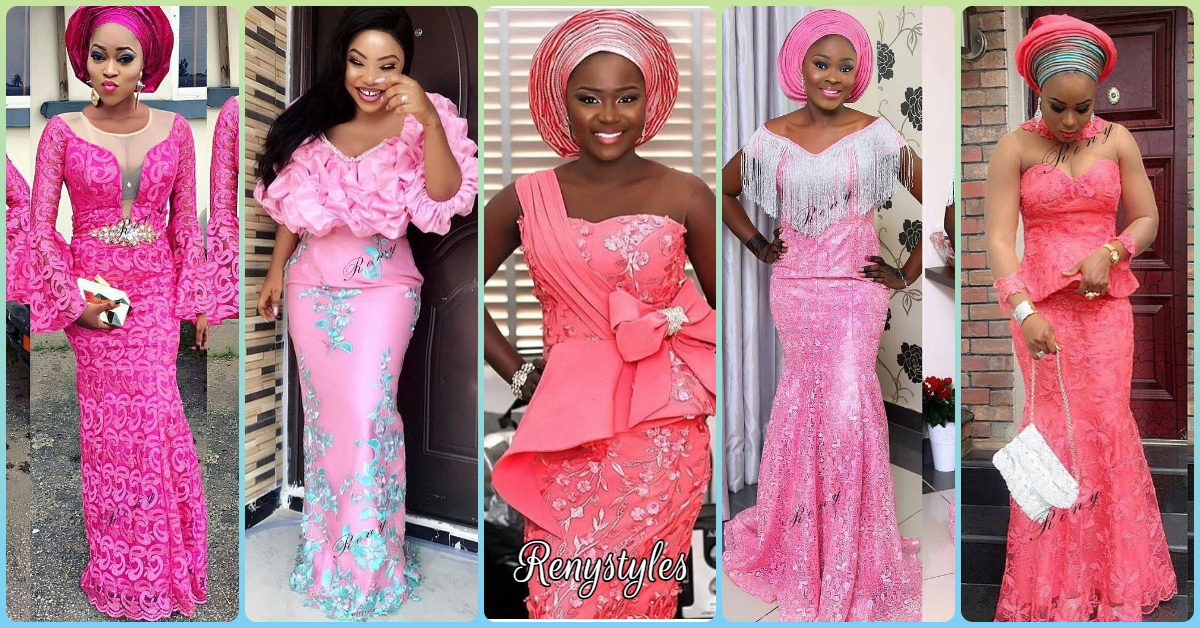 Top Pink African lace fashion styles 2023 Archives - Reny styles