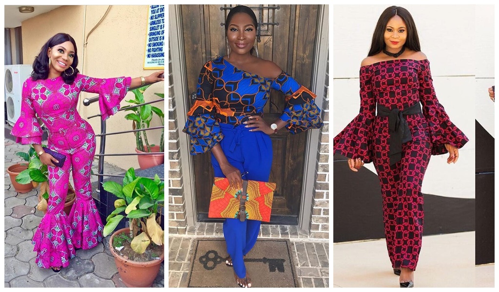 Ankara gowns with bell sleeves top boutique