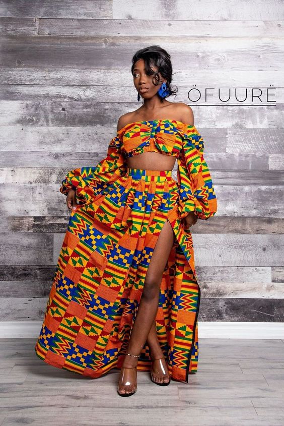 One shoulder clearance ankara dress