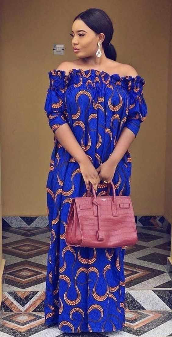 Off shoulder ankara outlet gowns 2018