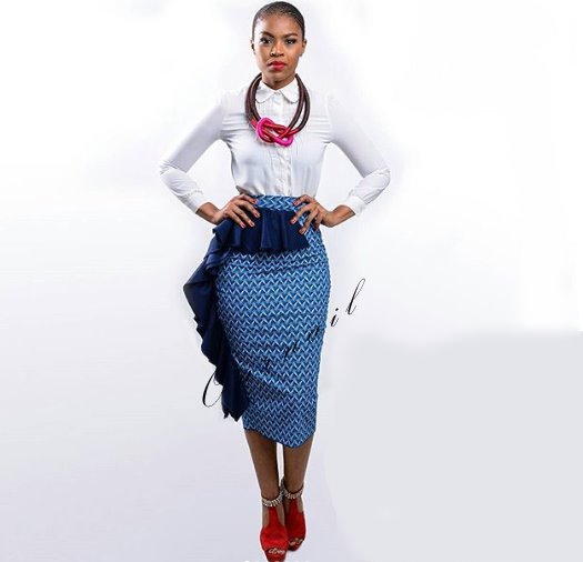 Shweshwe High Waisted Skirt In South Africa 2023 - Reny styles