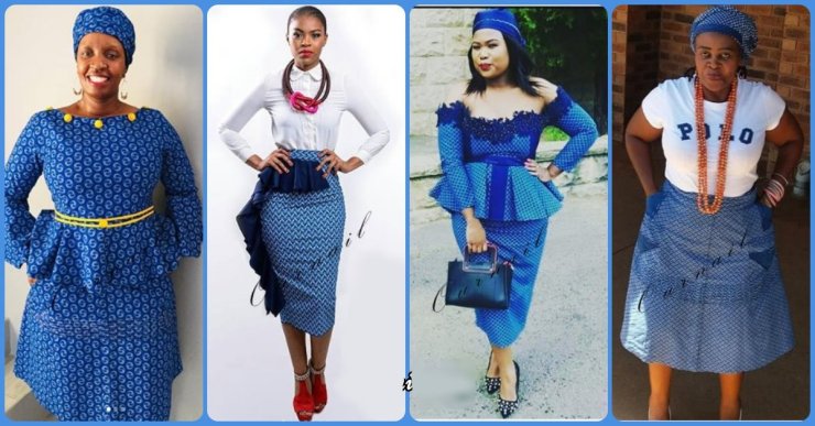 Shweshwe high waist outlet skirts