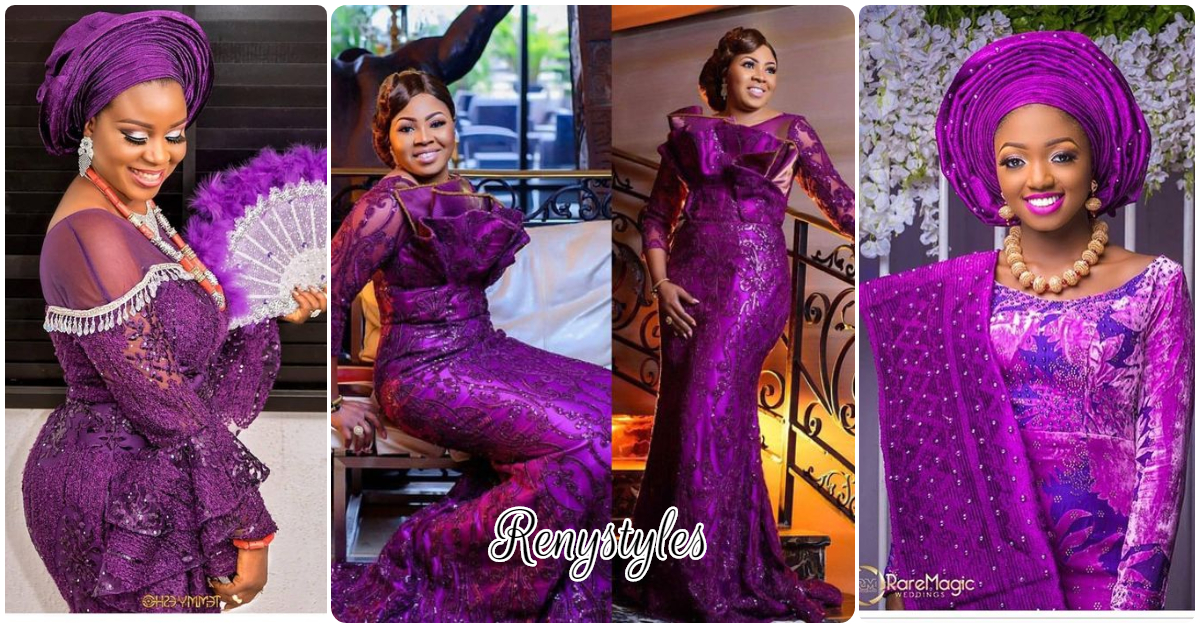 Purple aso ebi styles Clearance