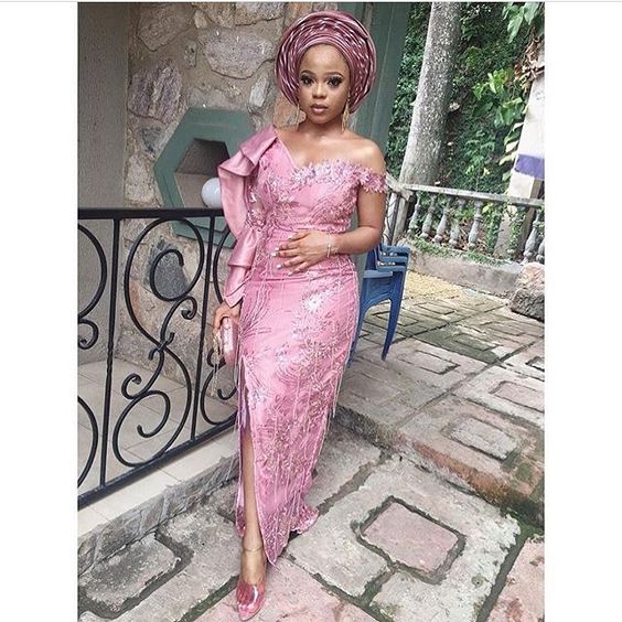 Amazing Pink Lace Aso Ebi styles You Can Use - Reny styles