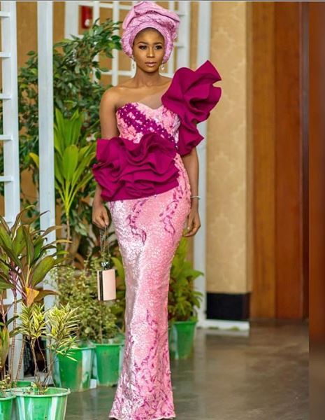 Amazing Pink Lace Aso Ebi styles You Can Use - Reny styles