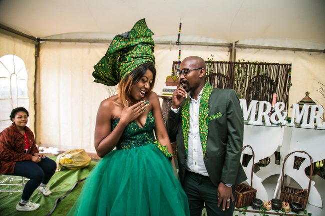 Sotho Wedding 2023 With The Bride In Green Seshweshwe - Reny styles