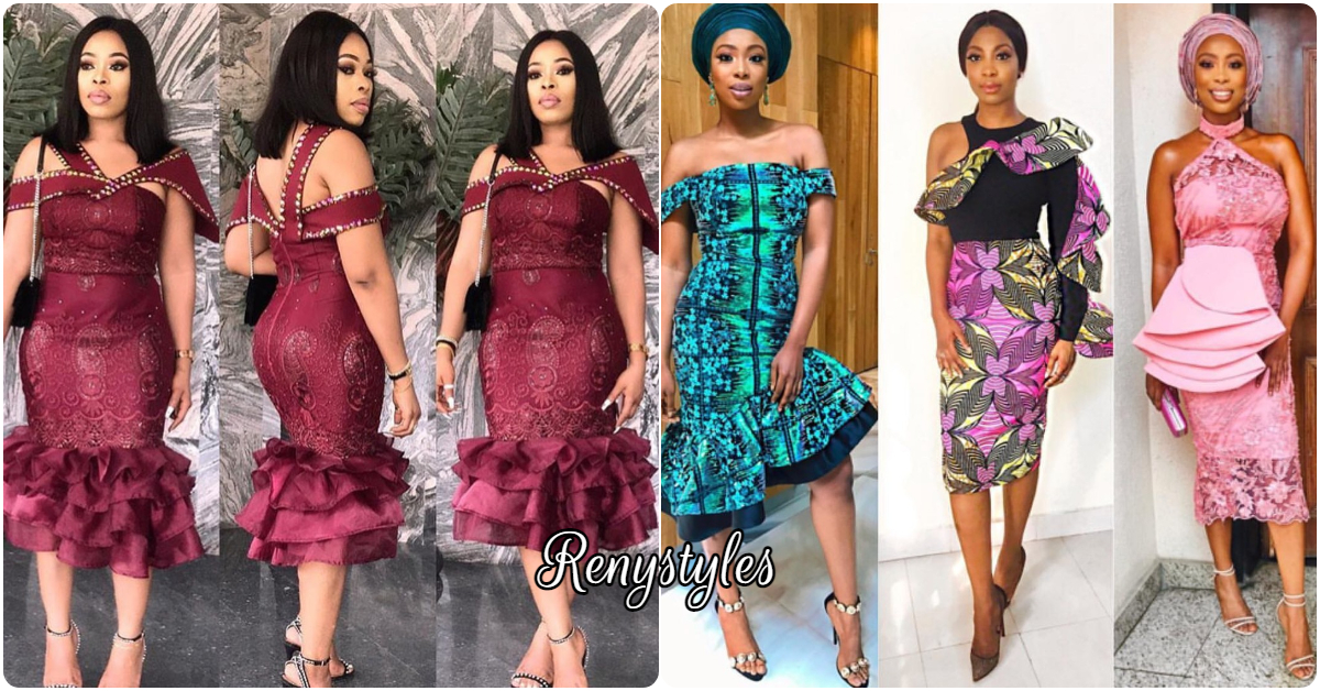 Aso ebi lace short gown outlet styles