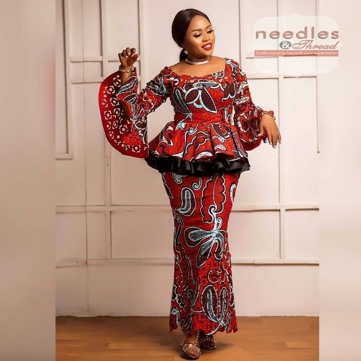 2021/2022 Latest Ankara Peplum Blouses and Skirts. - Ladeey  Ankara long  gown styles, Ankara skirt, Ankara skirt and blouse