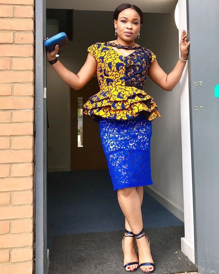 Short ankara skirt and on sale blouse