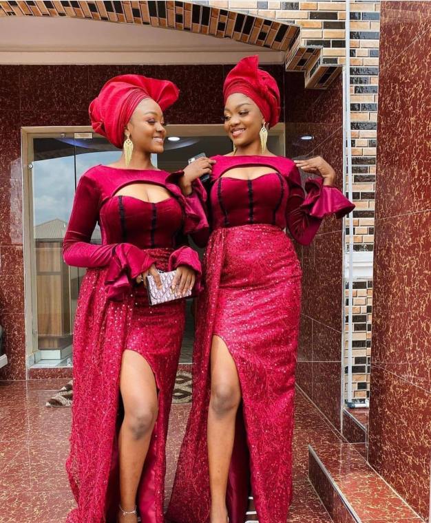 Latest Red Lace Asoebi Styles 2022