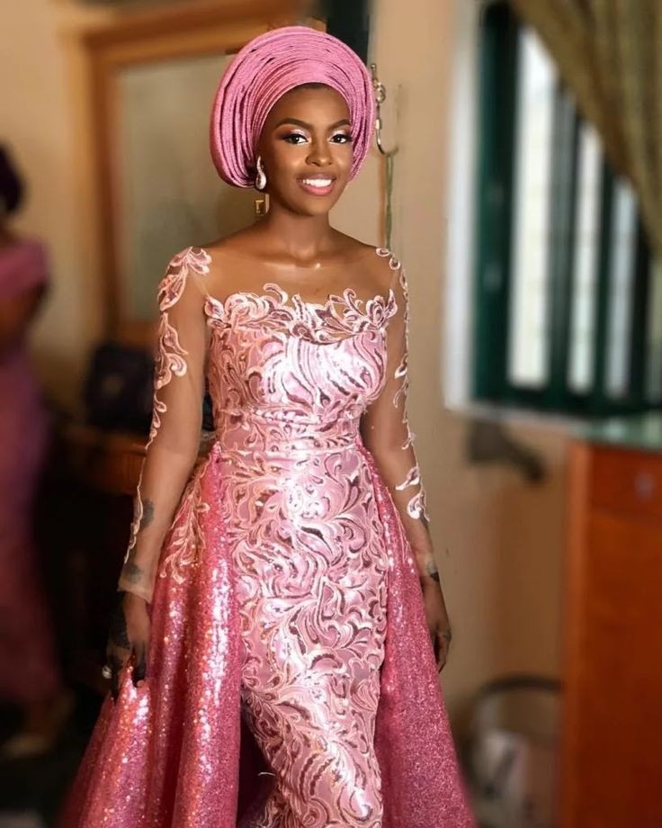 Trendy and Unique Lace Aso Ebi Dresses Reny styles