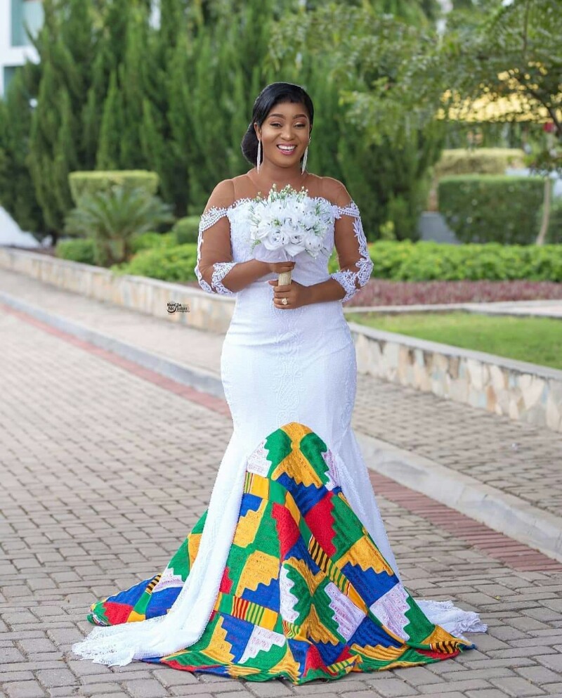 Ghana kente wedding dress, Kente cloth, Ghana Kaba Styles