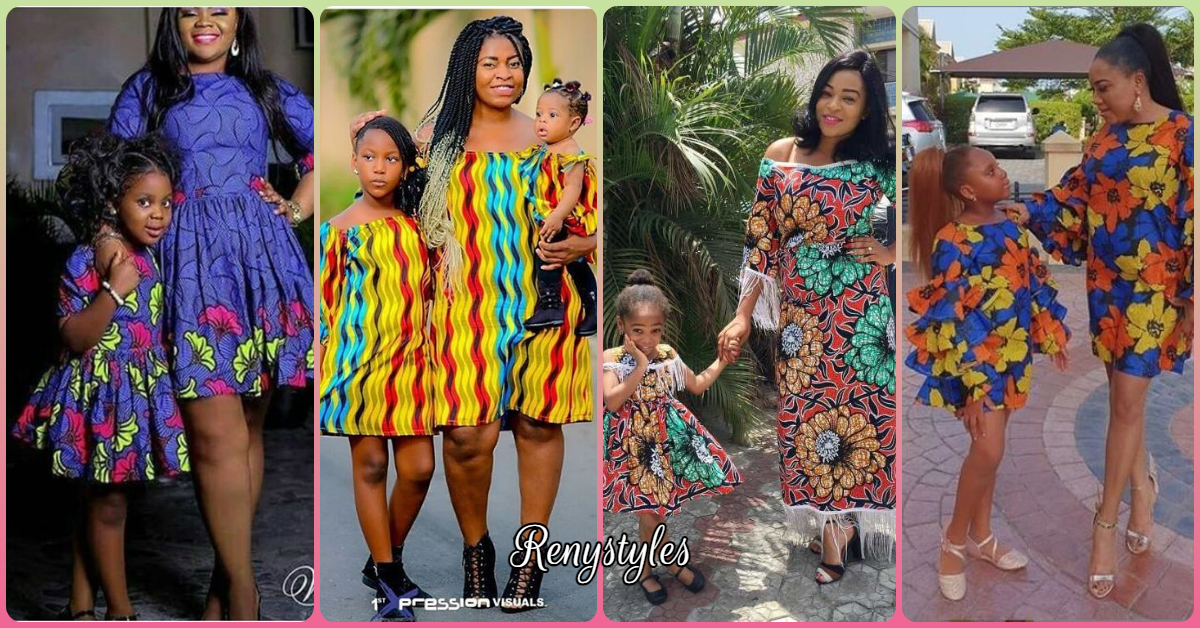 Mom and daughter matching ankara outlet outfits