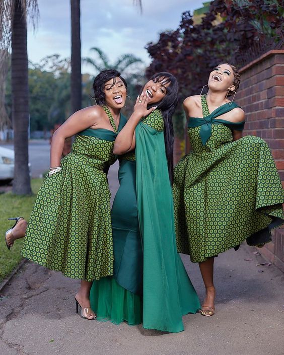 Unique Shweshwe styles for African bridesmaid 2023 - Reny styles