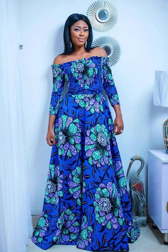 Off shoulder ankara outlet gown styles