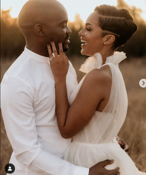 Dr Musa Mthombeni and his beautiful wife Liesel Laurie leave their f