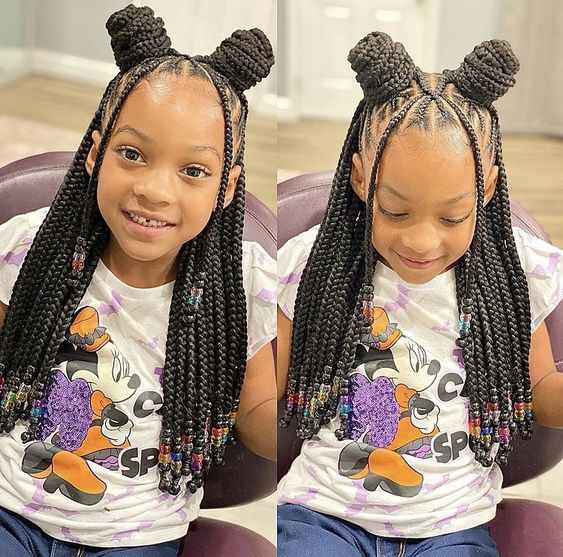 Children's Braids and Beads! Booking Link In Bio! #ChildrenHairStyles  #BraidArt #ChildrensBraids #BraidsAnd…